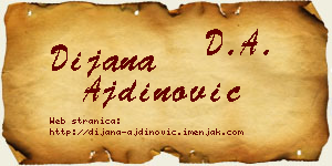 Dijana Ajdinović vizit kartica